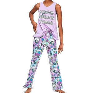 Justice Doing Mermaid Things 2pc Long Pajamas